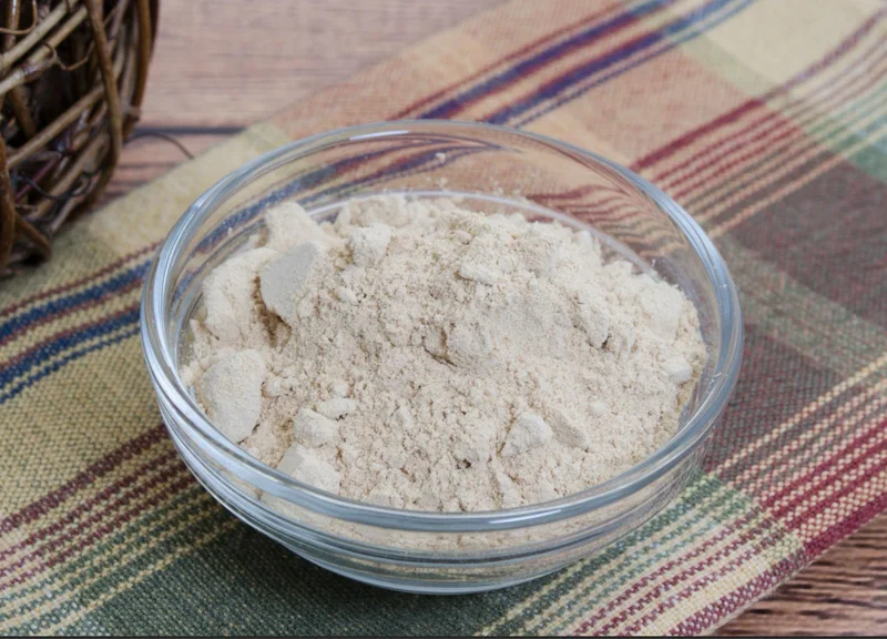 Bowl of maca root powder